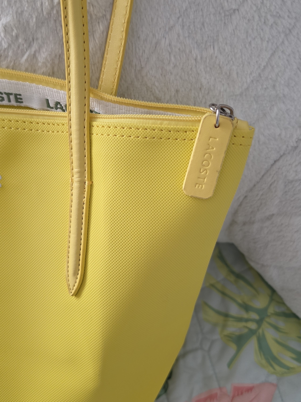 Lacoste Yellow Tote with Signature Crocodile - Picture 5 of 6